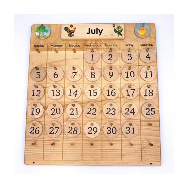 Perpetual wooden calender